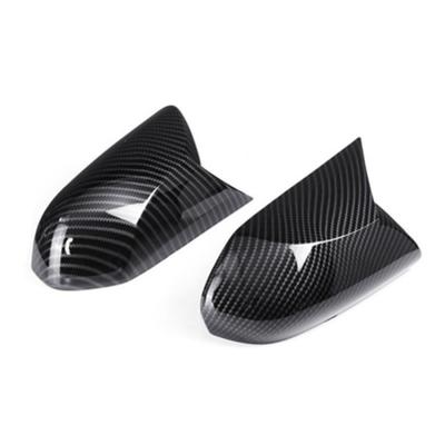 For Toyota Camry 18-19 Carbon Fiber Look Ox Horn 2Pcs Rear View Mirror Cover Cap