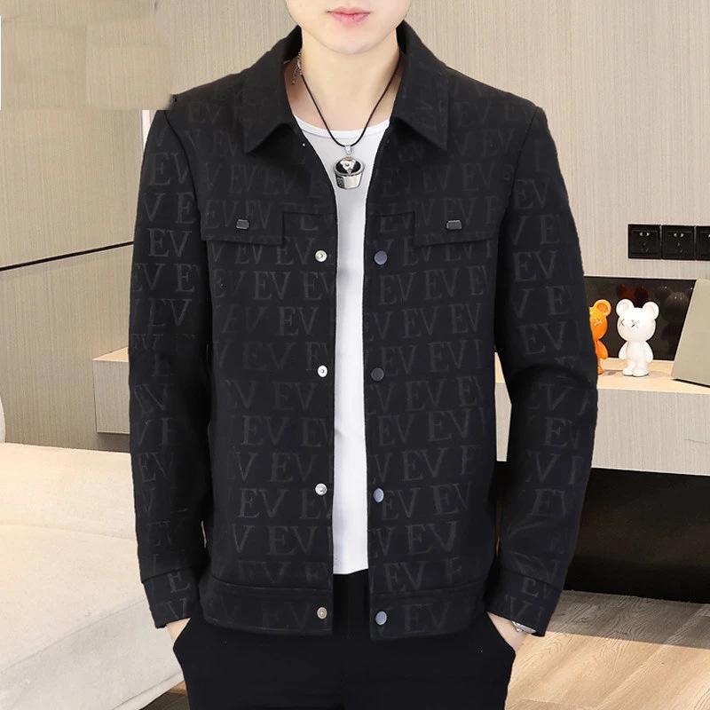 

Men s Thickened Turn-Down Collar Short Overcoat - Business Casual Autumn/Winter Wear 3XL