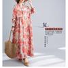 New Retro Printed Loose Belly Shading Mulle Lace Long Sleeve Dresses