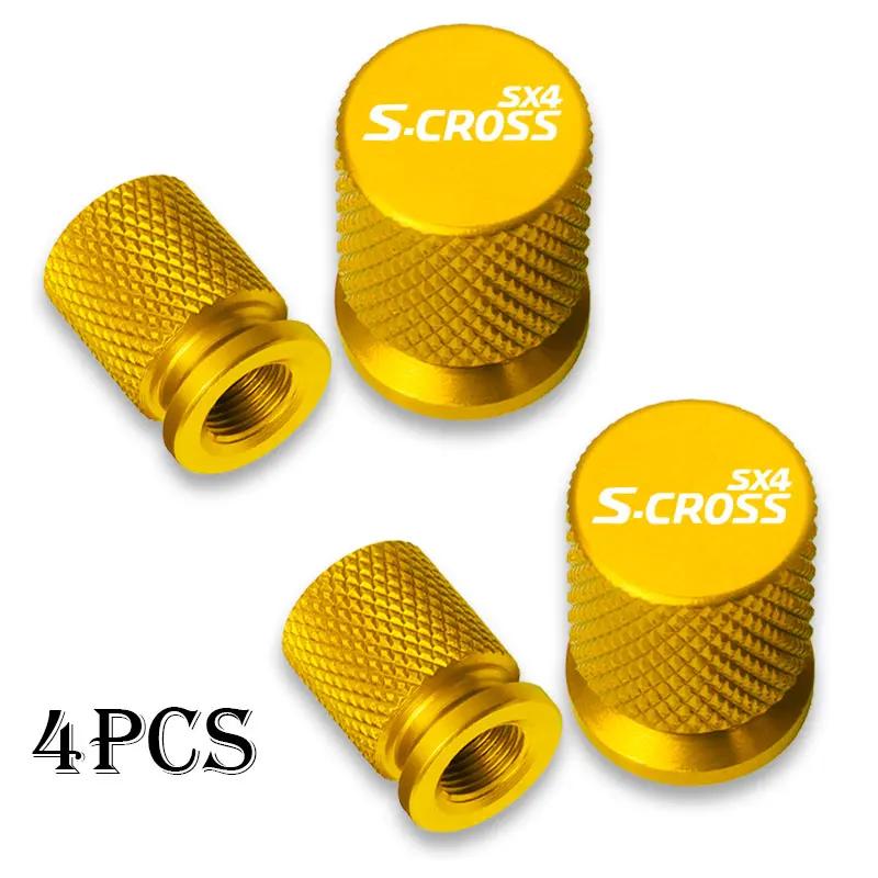 Car Wheel Tire Valve Caps Tyre Stem Covers Airdust Waterproof Accessories For Suzuki SX4 S Cross