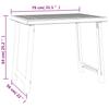 Camping Table White 79 X 56 X 64 Cm PP Wood Grain Finish
