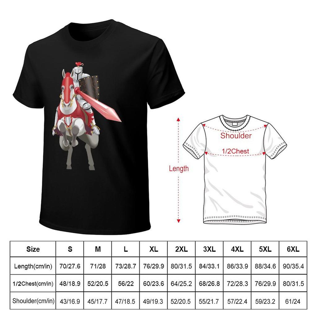 Medieval Knight In Armor On Horse T-Shirt Summer Tops Animal Prinfor Boys New Edition Fruit Of The Loom Mens T Shirts