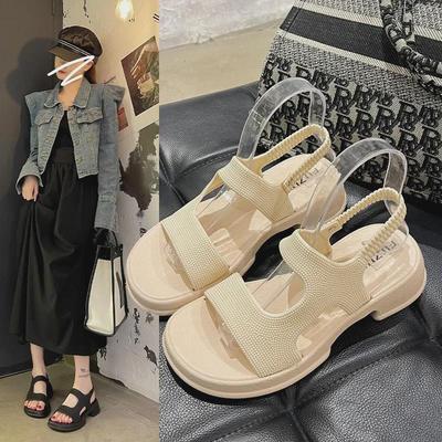 Women's Roman Sandals 2024: Summer Fashion, Casual Round Toe, Elastic Band, Thick Sole Platform Design