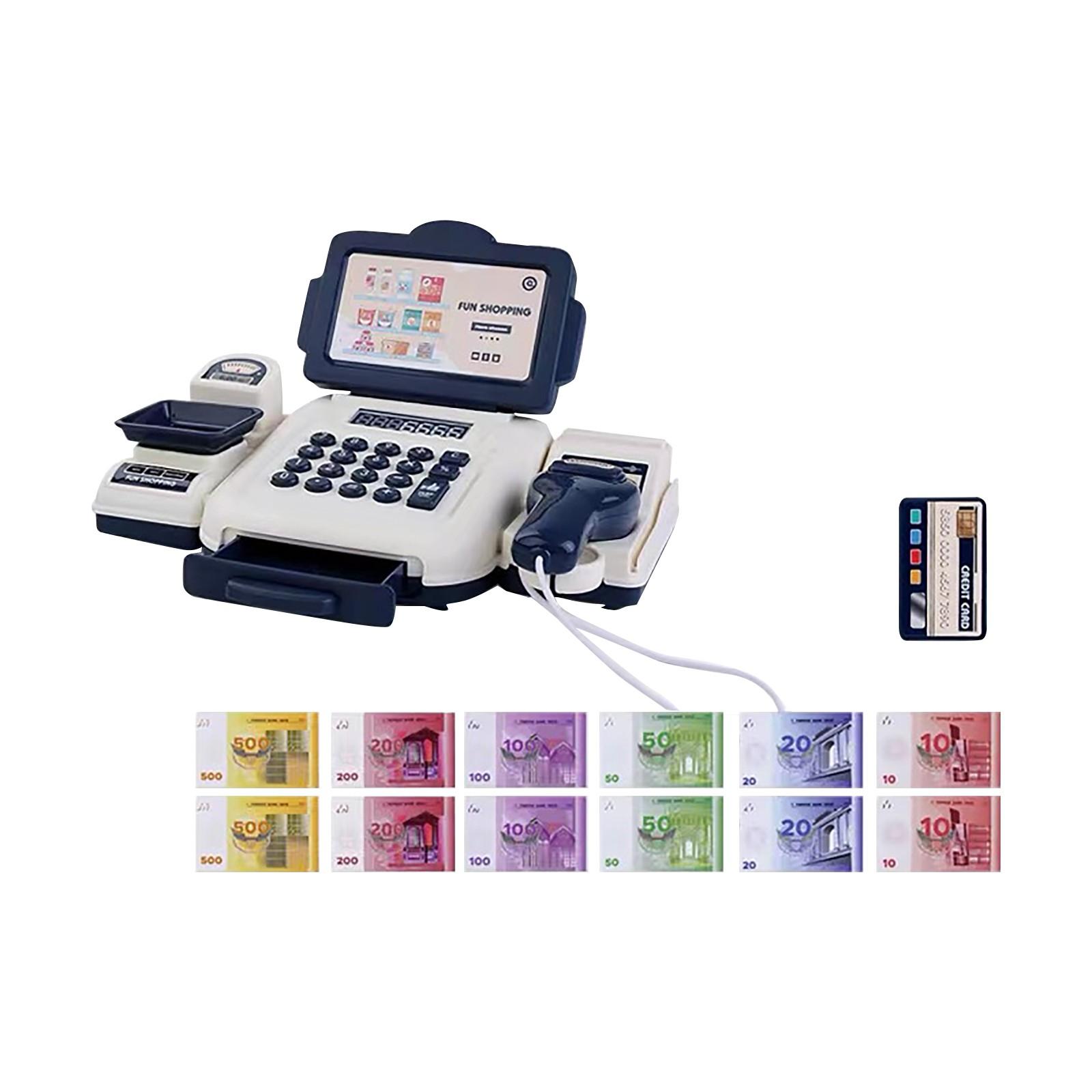 

Моделирование кассы супермаркета Детский магазин шаговой доступности Модель кассира Сканирование карт One Size темно-синий