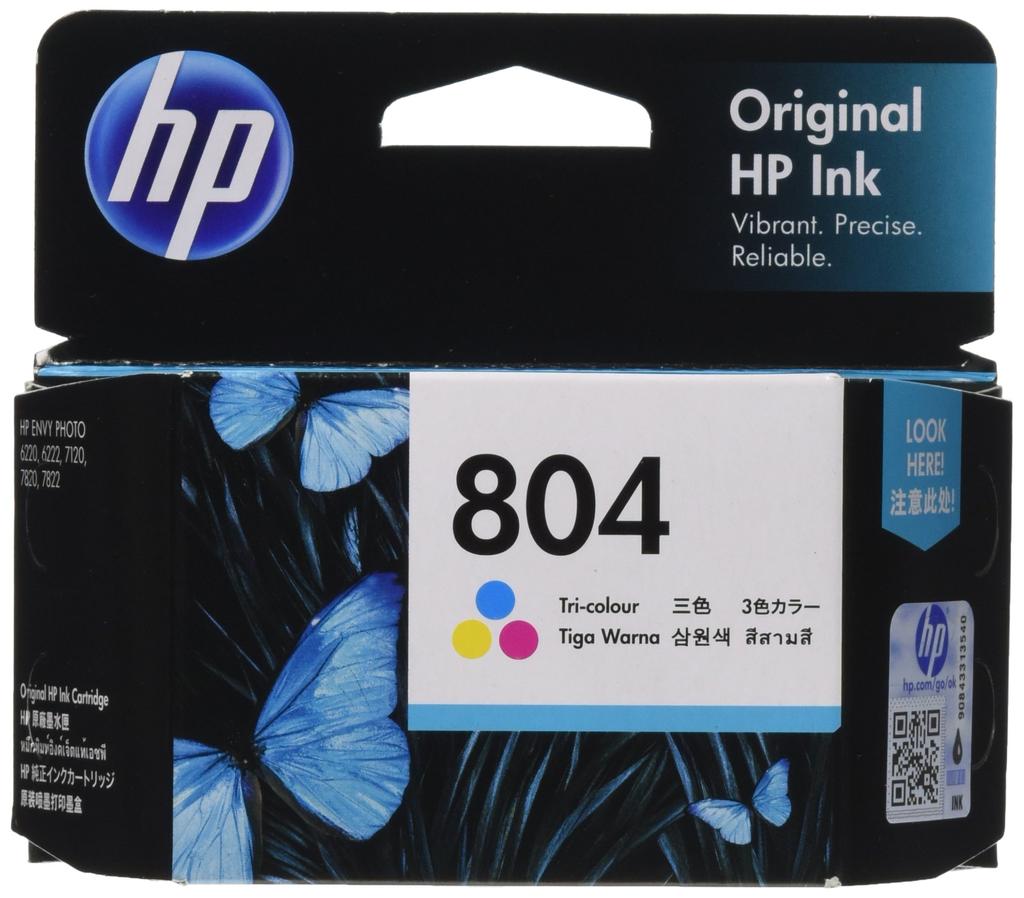 Hewlett Packard HP 804 Genuine Ink Cartridge Color T6N09AA (HP) []