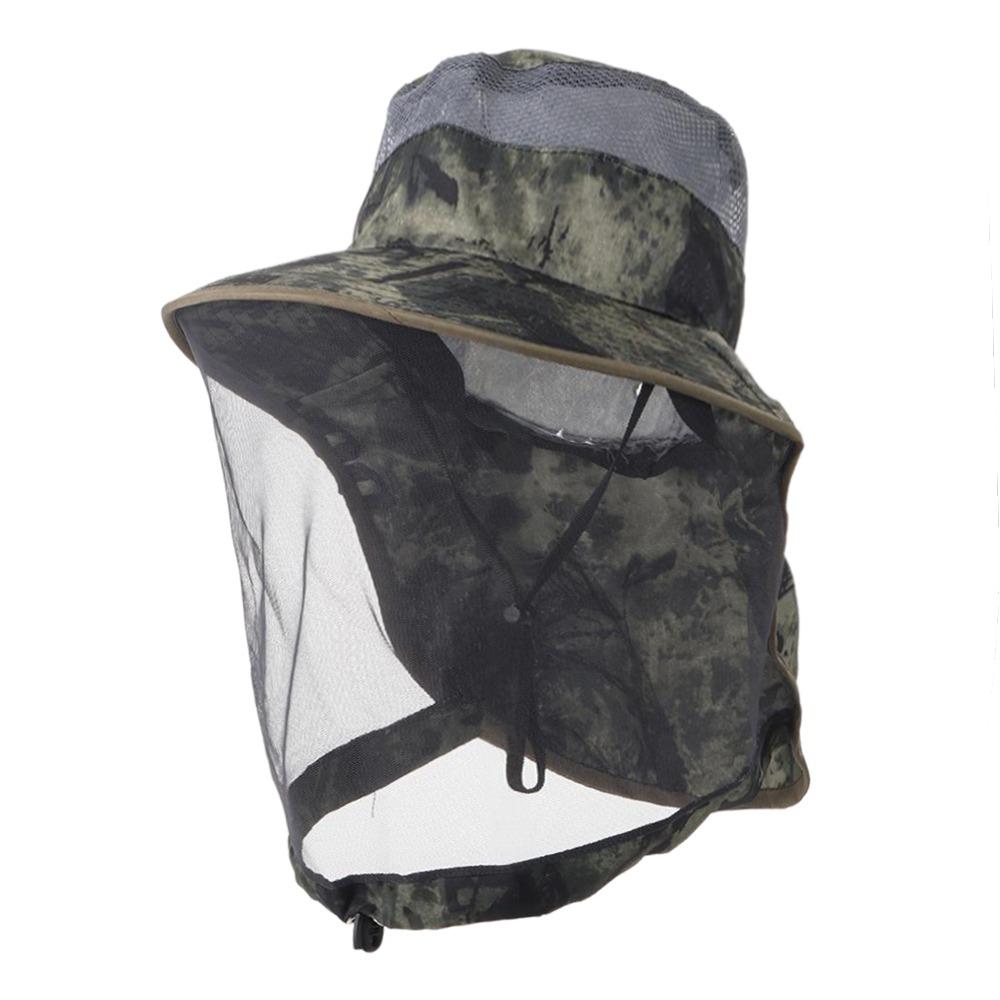 

Summer Insect Proof Cap Mosquito Hat For Women Men Face Neck Protection Bucket Hat Outdoor Jungle Farm Fishing Sun зелений