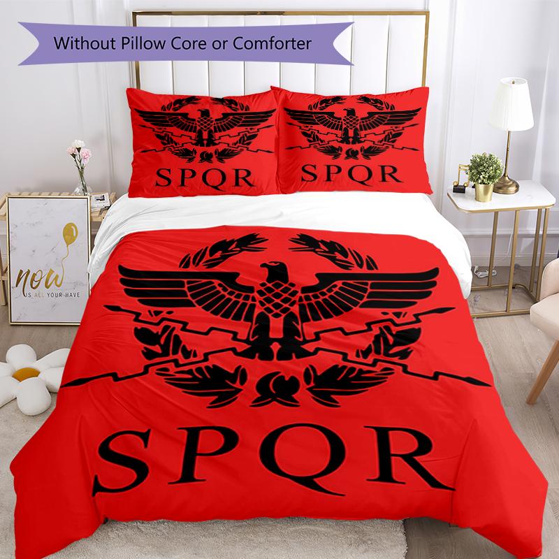 3pcs SPQR Roman Eagle1 pattern bedding set duvet cover set includes duvet cover &pillowcases, perfect all season bedroom decoration & gift