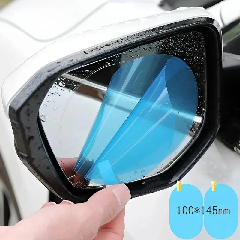Car Rearview Mirror Protective Film Anti Fog Glare Rainproof Waterproof Mirror Film Clear Nano Coatin Side Windows Sticker 2pcs