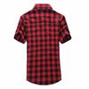Red and Black Plaid Shirt Men Shirts   Summer Fashion Chemise Homme Mens Checkered Shirts Short Sleeve Shirt Men Blouse