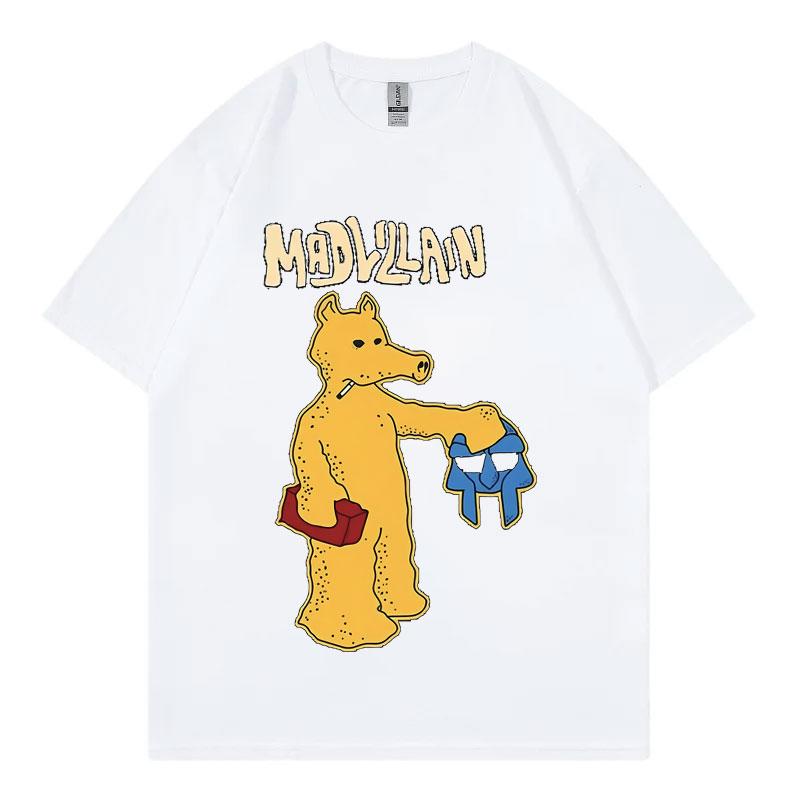 Funny Cartoon Rap Quasimoto T-shirts Rapper Mf Doom Mad Villian Graphic T Shirts Men Women Hip Hop Fashion Short Sleeve T-shirt