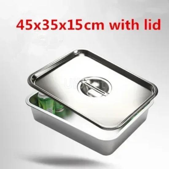 304 Stainless Steel Plate Tray Rectangular Square Oven Tray Baking Pot Dish Deep Japanese Barbecue Bbq Cafeteria Storage Trays