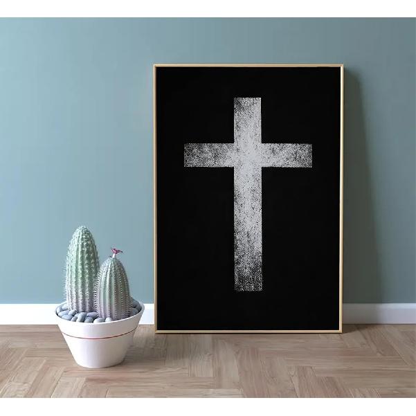 3Pcs Jesus Cross Canvas Wall Art Black and White Scripture Poster Christian pirational Painting Picture Catholic Religious Bible Wall Decor for