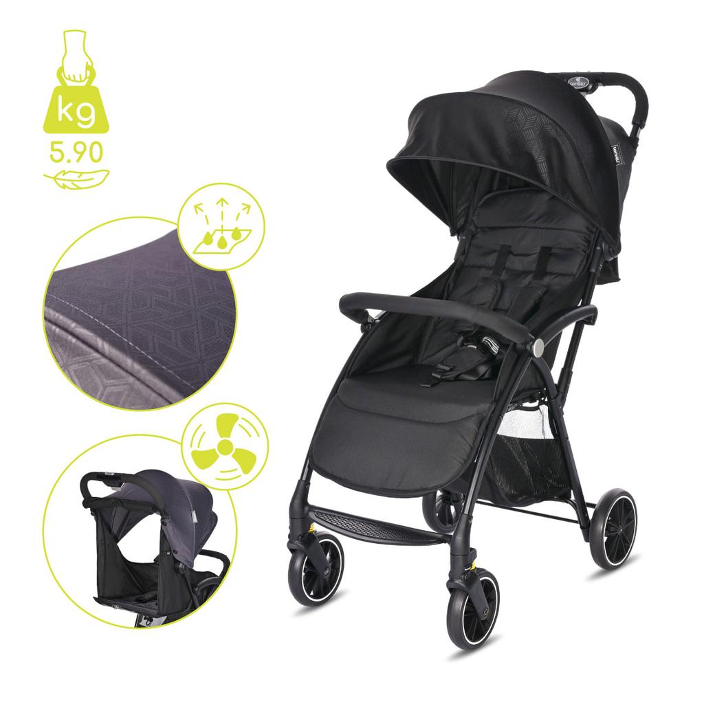Lorelli fresh - wózek spacerowy do 22kg | black jasper