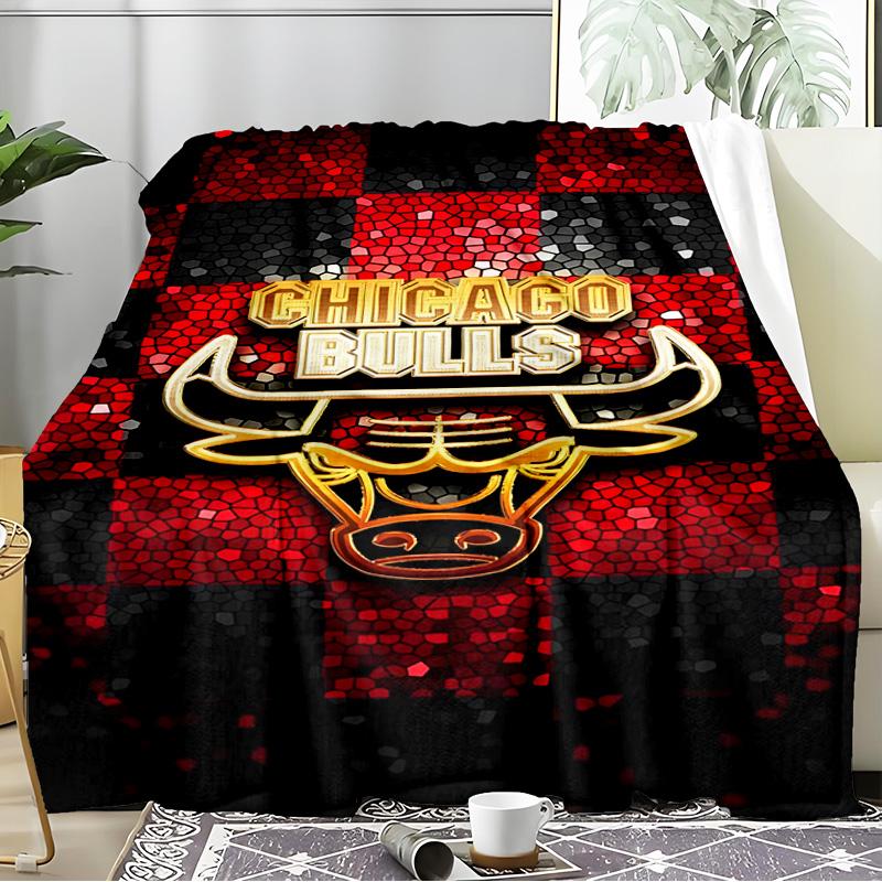 Red Bulls Basketball Blanket Flannel Throw for Sofa, Indoor, Camping, Living Room, Office, Chair, And Bed Soft Birthday Gift