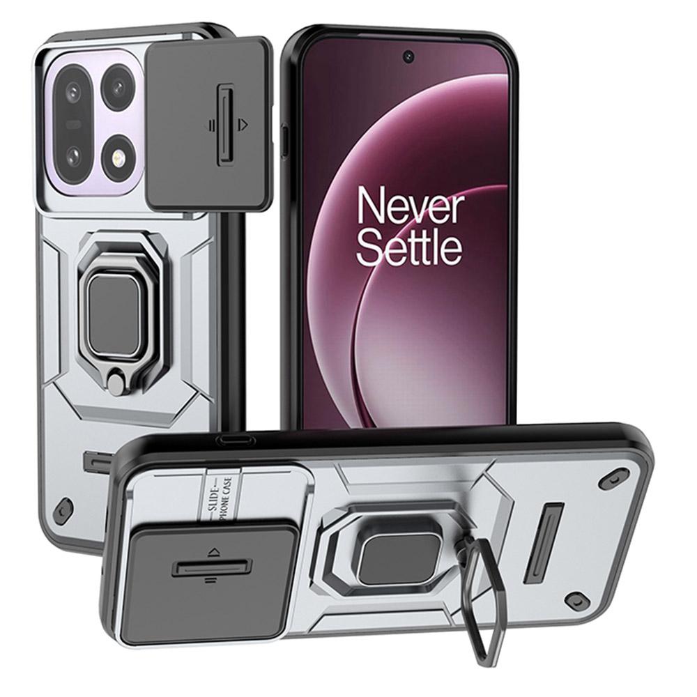 For OnePlus 15 5G Case PC + TPU Kickstand Phone Protector with Lens Cover