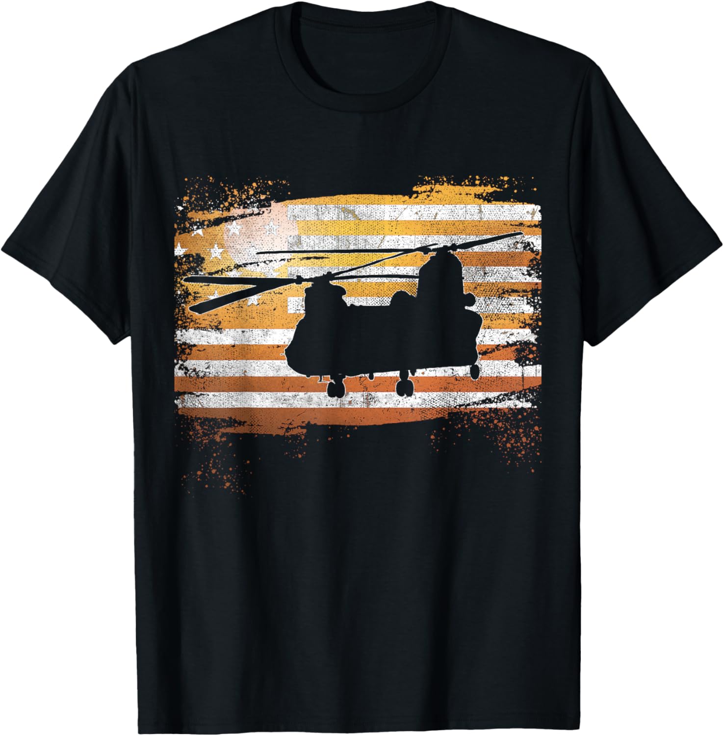 CH47 Chinook Helicopter Patriotic American Flag TShirt 100 Cotton ONeck Short Sleeve Summer Casual Mens Tshirt Streetwear S
