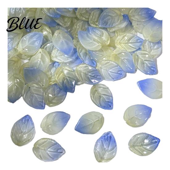 50 Leaf Beads Pack 50Pcs Glass Camellia Tea Pendant