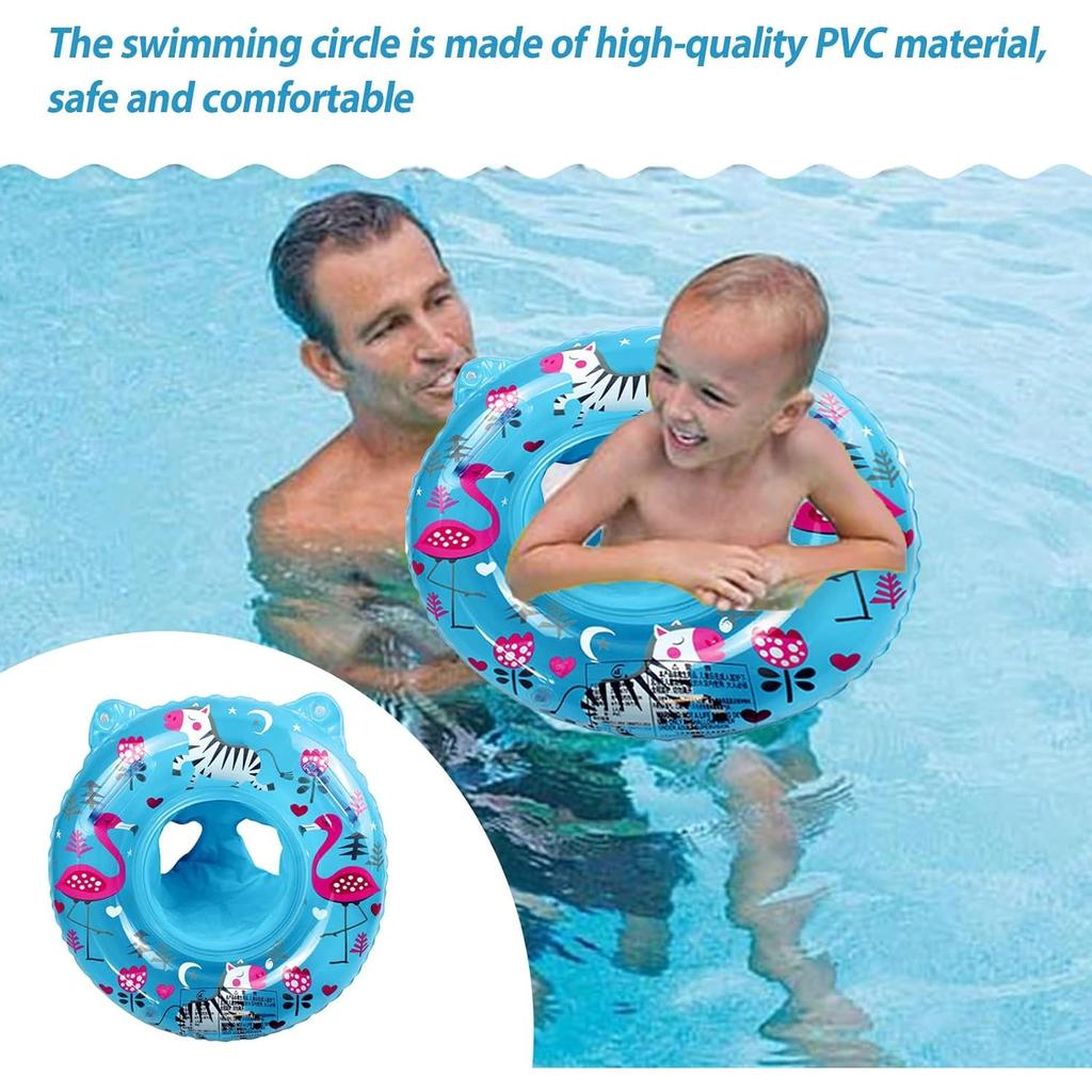 Baby Swimming Float, Inflatable Swimming Hoop Baby with Safety Float Seat with Handle, Swimming Pool Accessories, for 3-36 Months Toddlers Kids
