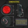 4Pcs 4" Round Red LED Trailer Tail Lights, Grommet Plug 12 LED Waterproof Stop Turn Signal Stop Brake Trailer Lights For Tractor Truck Bus Lorries
