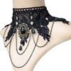 Steampunk Gothic Necklace Vintage Tassel Punk Retro Necklace Black Lace Choker  Jewelry Gift