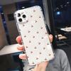 INS Korejský průhledný kryt na telefon s červenými třešněmi pro iPhone 15 14 13 12 11 Pro Max XR 16 Plus Kawaii Ovocný svěží kryt Dárek pro dívky