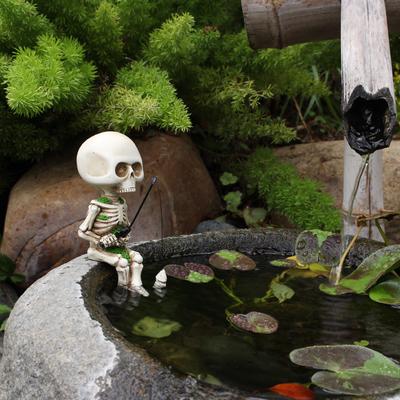 Nuevo Esqueleto de pesca, decoración creativa, esqueleto de resina, cabeza, decoración de paisaje