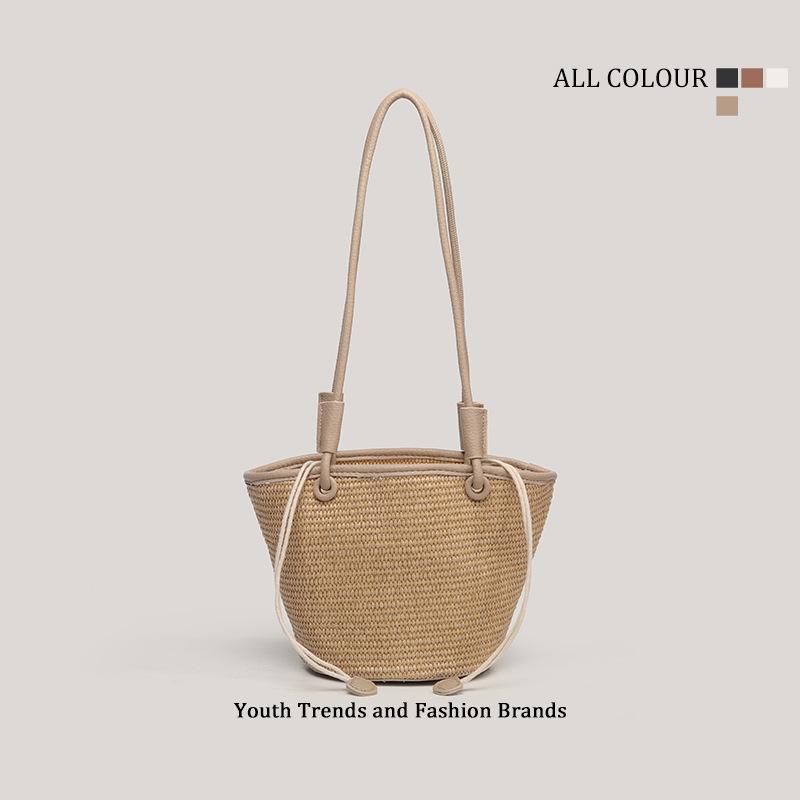 Summer new large-capacity straw beach bag shoulder portable women's woven straw bag