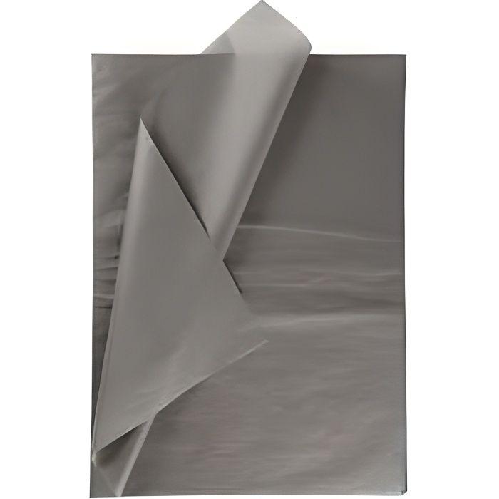 Papier de soie, feuille 50x70 cm, 14 gr, gris, 25flles