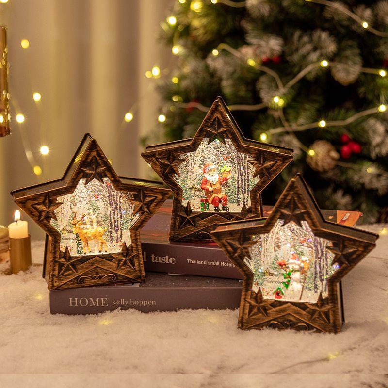 Cross Border New Christmas Decoration Crystal Ball Snowflake Light Glowing Santa Claus Lamp Creative Christmas Gift