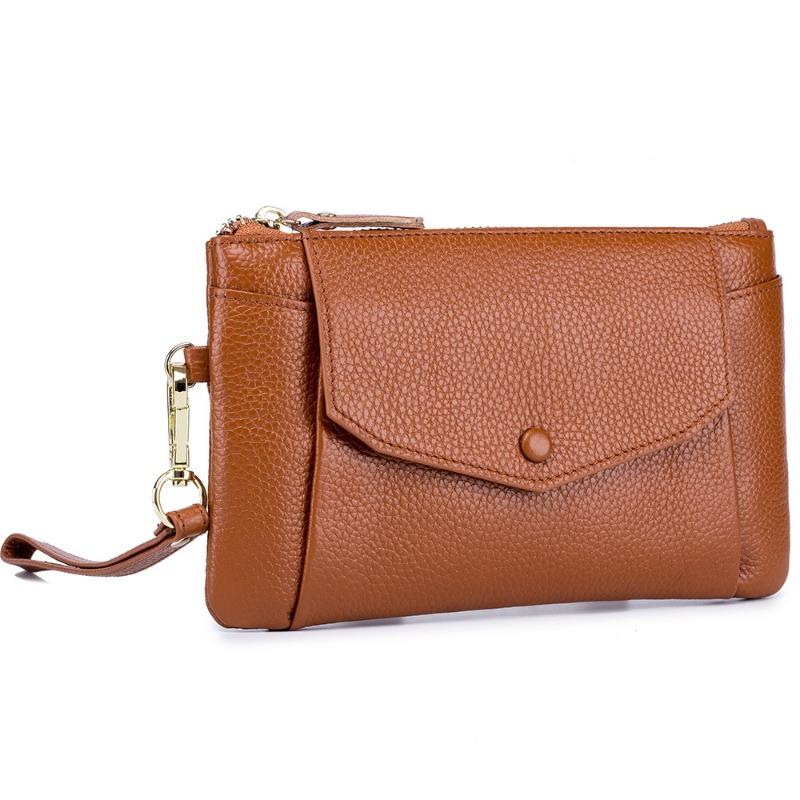 Bag Niche Ultra-thin Long Large-capacity Clutch Bag Women, Leather Simple Wallet First-layer Cowhide Mobile Phone Bag