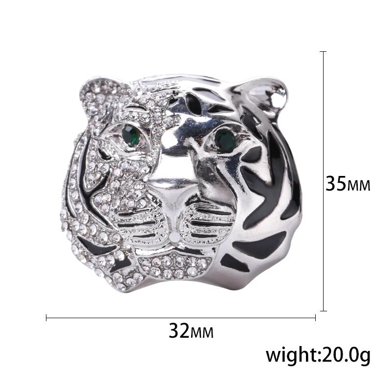 Rhinestone Leopard Pin for Women Unisex Tiger Badge Wolf Brooch Office Party Friend Gifts Jewelry Accessories stranger things