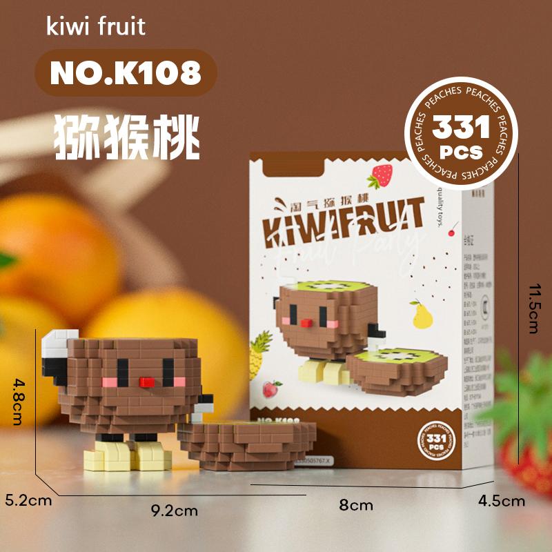 Mini Fruit Party Decorations Nano Diamond Building Blocks Toys Strawberry Grape Clay Peach Children Toys Birthday Gifts