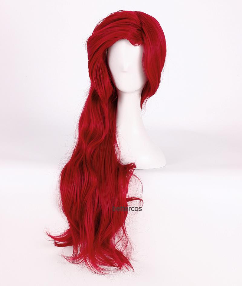 The Little Mermaid Princess Ariel Cosplay Wigs Long Wave Wavy Heat Resistant Synthetic Hair Wig + Wig Cap