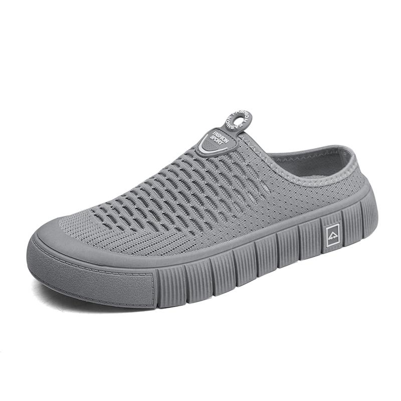 Slip-On Open Back Sandals for Men and Women - Breathable Mesh Summer Slide Shoes with Flat Sole, Lightweight Outdoor Casual Wear