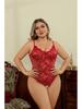 Red Plus Size Thin Underwear Crotchless Teddies Bodysuit Sexy Backless Babydoll Bold Lingerie Women Sex Outfit Erotic Costumes