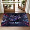 Crystal Velvet Square Rug Custom NameChicago Cubs Pattern Non Slip Home Floor Decor Rug