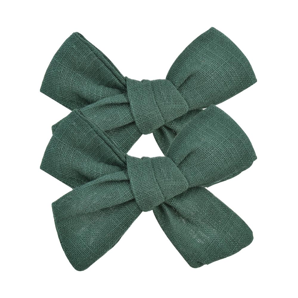 10Pcs/set Solid Color Cotton Hair Bows Hair Clips for Baby Girls Boutique Hairpins Barrettes Headwear Hair Acesssories