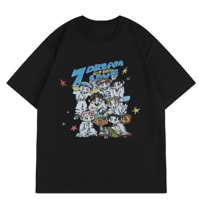 2025 Kpop Koreaanse Trend Sterren Zelfde Stijl Letter Knap The DREAM SHOW ga naar huis T-shirt printe Vrouwen Mannen Zomer Katoenen T-shirt