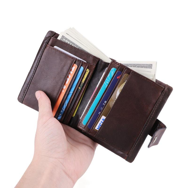Genuine Leather Wallet Short Coin Purse Simple Bag Wallet Men's Wallet
