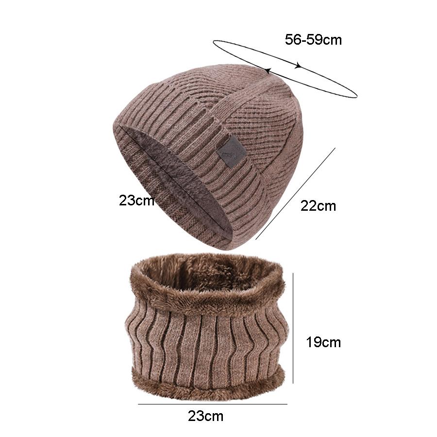 Herbst Winter Dick Gestrickte Hut Schal Kit Männer der Winter Kälte-beweis Gehörschutz Warme Mütze