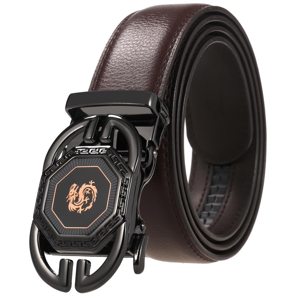 

Повседневный мужской ремень из двухслойной коровьей кожи, персонализированный трендовый ремень с автоматической пряжкой из коровьей кожи Ly36-23528-1 110-130