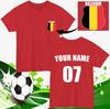 Personalised Belgium Football T-T-Shirt Custom Name Number Fan Gift Unisex Tee Top