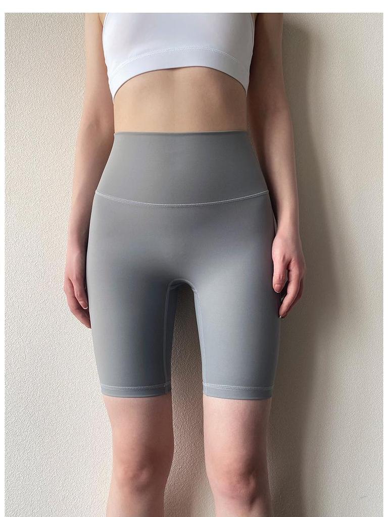 Women's Quick-Dry Cycling and Yoga Shorts - Naked Feel, High Elasticity, Hip-Lifting, Tummy Control, Perfect for Summer Sports and Workout Wear.