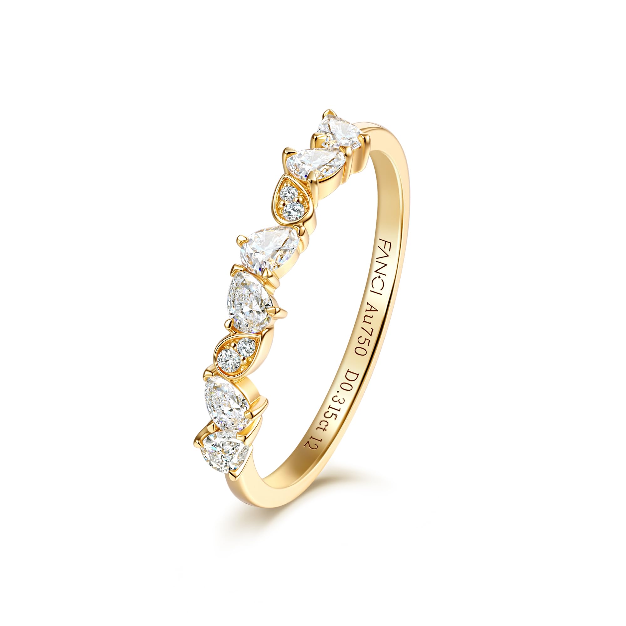 

FANCIME Diamond Ring for 18K Yellow no Flower Size Wisteria Flower 10 18K Perfect for or as a Gift Wrapping Women, Gold, Fujihana Miyabi (Wisteria