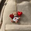 Heart Balloon Hanging Decoration Teddy Bear Ornament Holding Red Rose Bouquet Decoration Cute Backpack Charm Car Rearview Mirror 2D Flat Acrylic