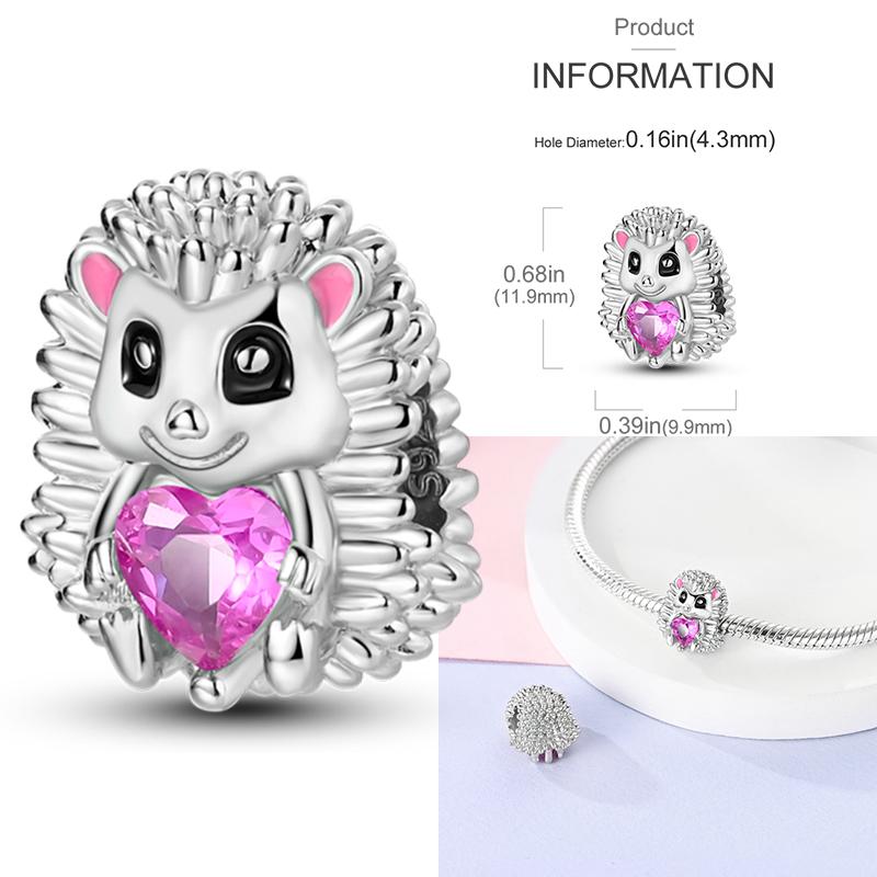 Copper Metal Hedgehog Mushroom Bead Component Pendant Bead Component Apple Secure Safety Chain Charm Bead Components Compatible With 4MM Aperture
