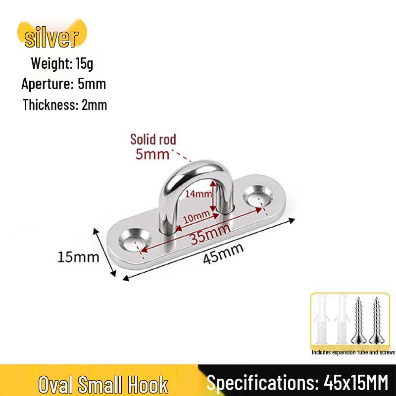Heavy-Duty Stainless Steel Ceiling Hook with Pull Ring for Fans