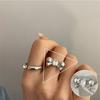 S925 Silver-Plated Imitation Pearl Flower Ring – Elegant Retro Palace Style