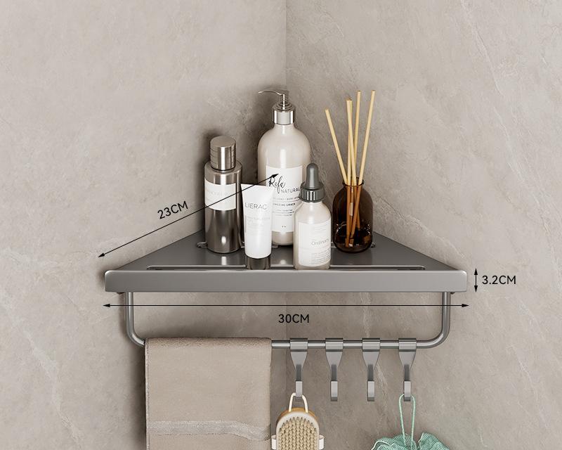 Bathroom Corner Storage Rack Punch-Free Toilet Alumimum Organization Storage Shelves for Wall Toiletries Shower Accessories New