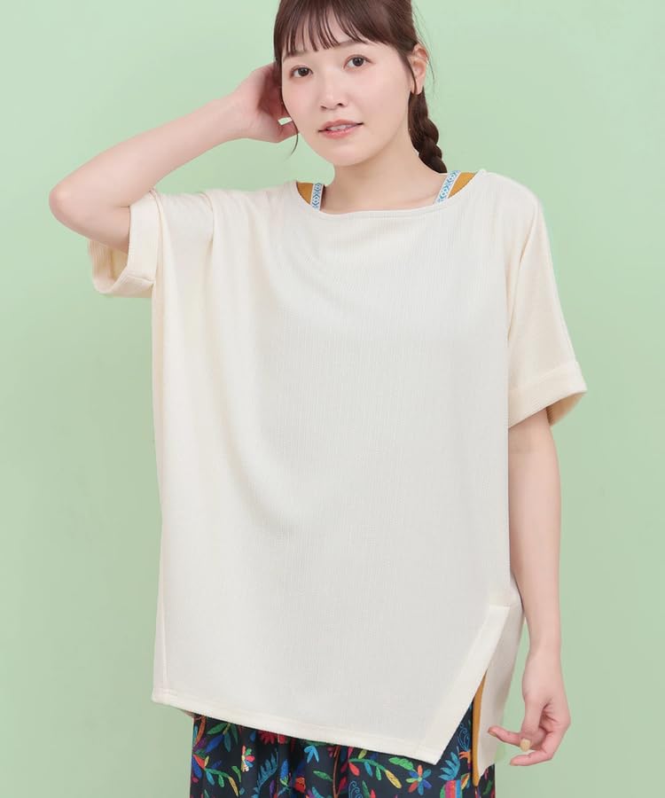 Titicaca Sakariba Shoulder Chirori Dolman Short Free OSJBC115 Pullover, Sleeve, One-Point Slit, Women's, Size, Ivory,